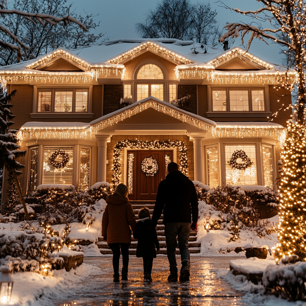 installing christmas lights a focus on residential roofing repairs and decorations