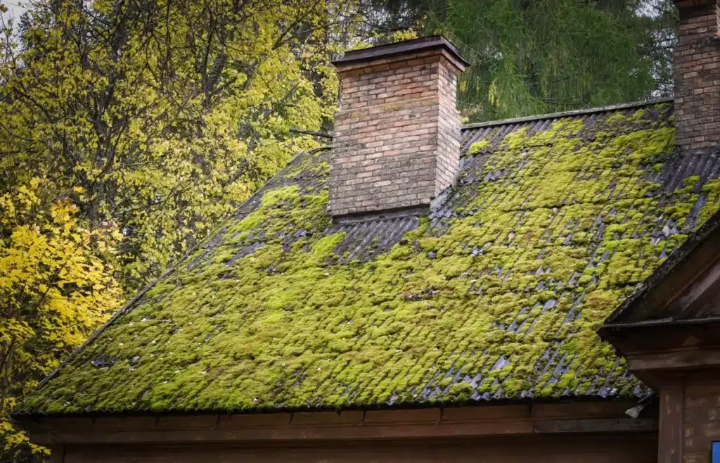 moss, algae, and lichen on asheville roofs (2)